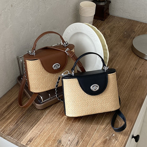Damen Handtasche mit geflochtener Struktur und abnehmbarem Schulterriemen Nord Taschen