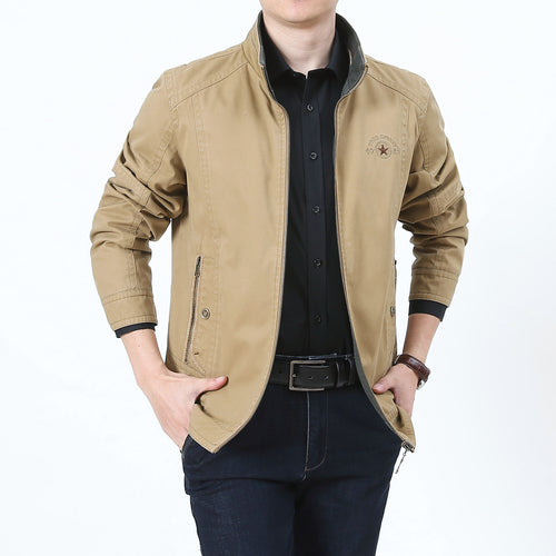 Herren leichte Übergangsjacke mit gesteppter Schulterpasse und Reißverschluss Nord Taschen