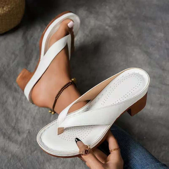 Damen Bequeme Zehentrenner-Sandalen mit anatomischem Fußbett und rutschfester Sohle