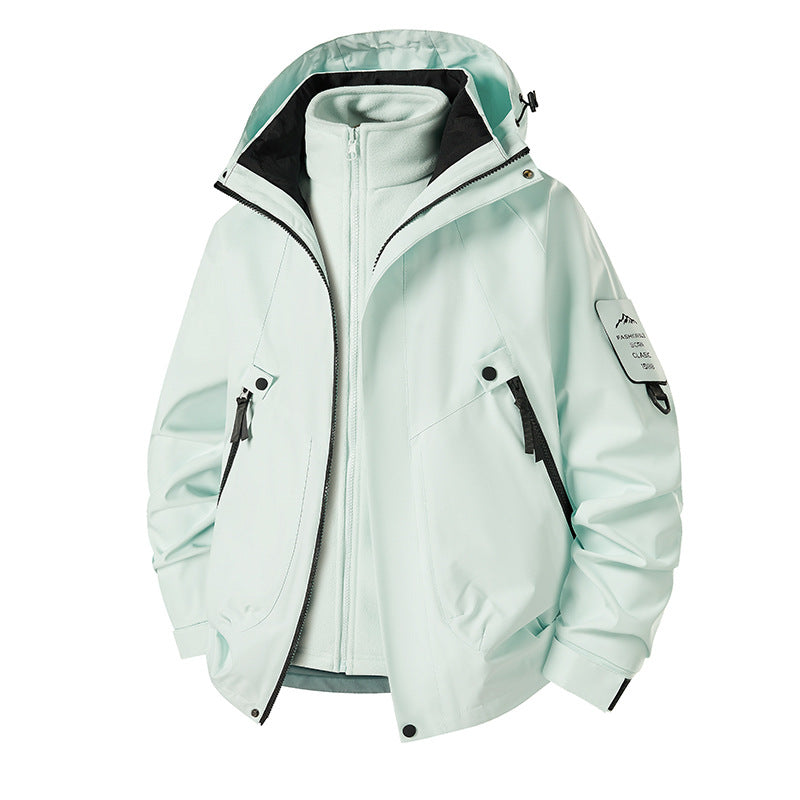Herren 3‑in‑1 Softshell-Parka mit abnehmbarer Fleece-Innenjacke und technischer Kapuze Nord Taschen