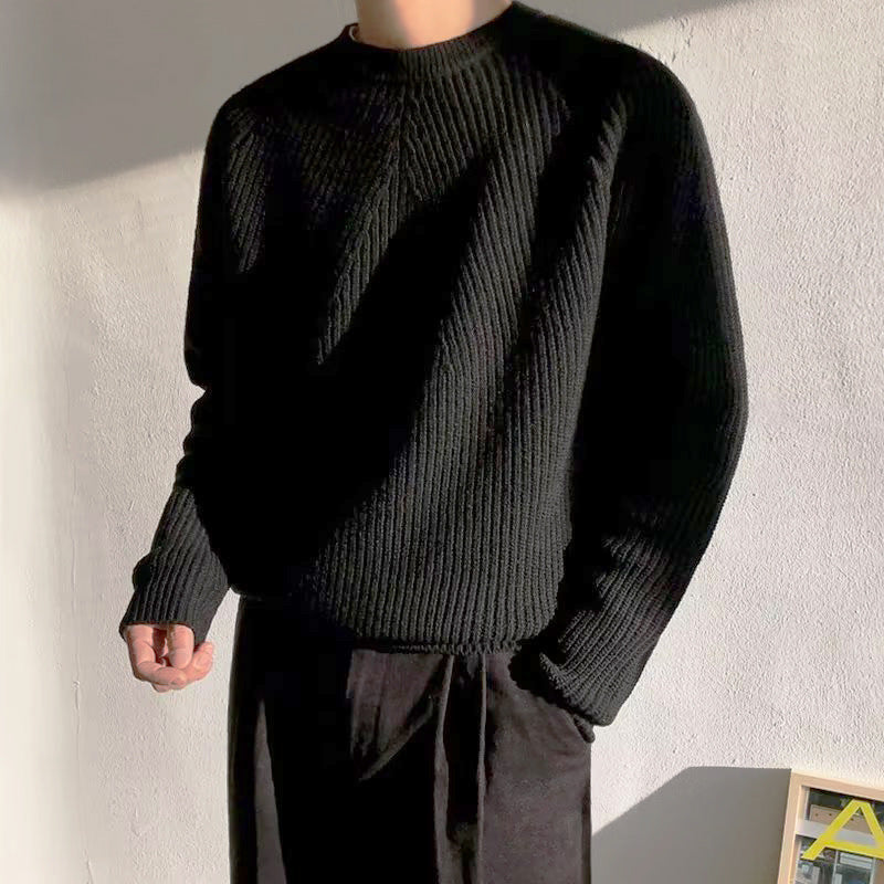 Herren Gemütlicher Strickpullover mit feinem Rippenmuster Nord Taschen