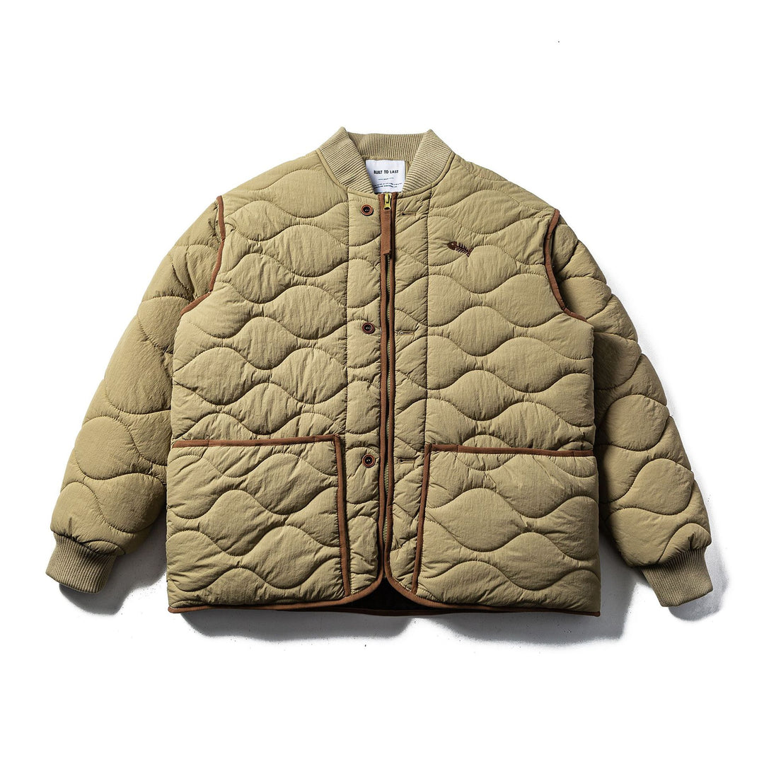 Herren Gestepptes Boxy‑Blouson mit Wellensteppung und Lederpaspel Nord Taschen