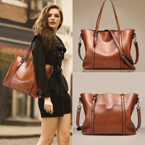 Damen eleganter Tote mit verstellbarem Schulterriemen und strukturiertem Kunstleder Nord Taschen
