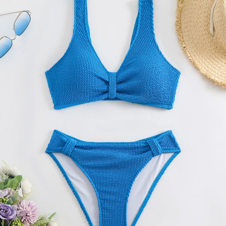 Damen Zweiteiliger Bikini mit verspieltem Wellenmuster