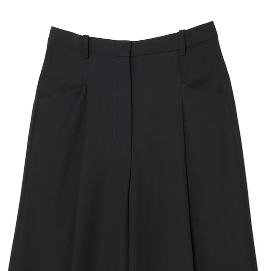 Damen Weite Hochtaillierte Bundfaltenhose mit Bügelfalte und weitem Bein Nord Taschen