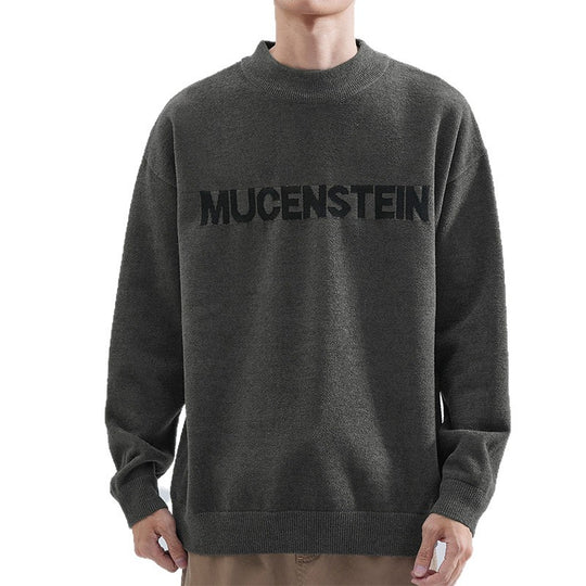Herren Bequemer Oversized Pullover mit grafischem Schriftzug Nord Taschen