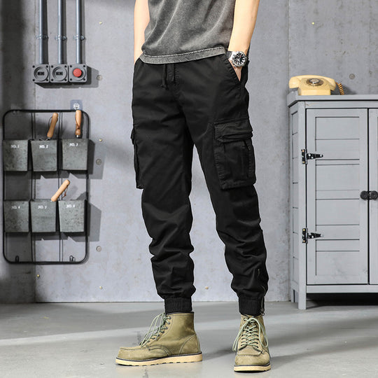 Herren Cargo-Jogginghose im Utility‑Stil mit Tunnelzugbund, Mehrfachtaschen und Reißverschluss‑Knöchel Nord Taschen