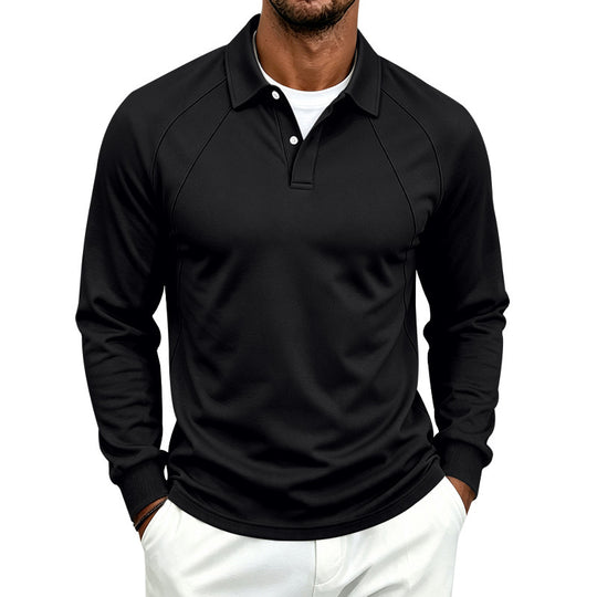 Herren Polo-Sweatshirt mit Raglanärmeln, Halbknopfleiste und Rippbündchen Nord Taschen