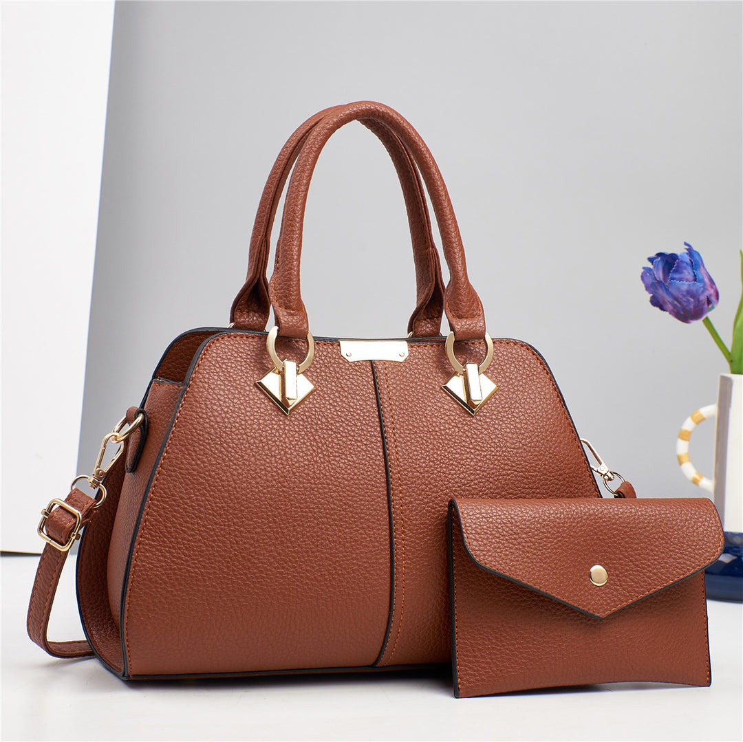 Damen elegante Handtasche mit strukturiertem Design und abnehmbarer Clutch Nord Taschen