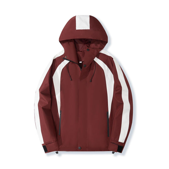 Damen Leichte Kapuzen-Regenjacke mit Kontraststreifen und Mesh‑Futter Nord Taschen