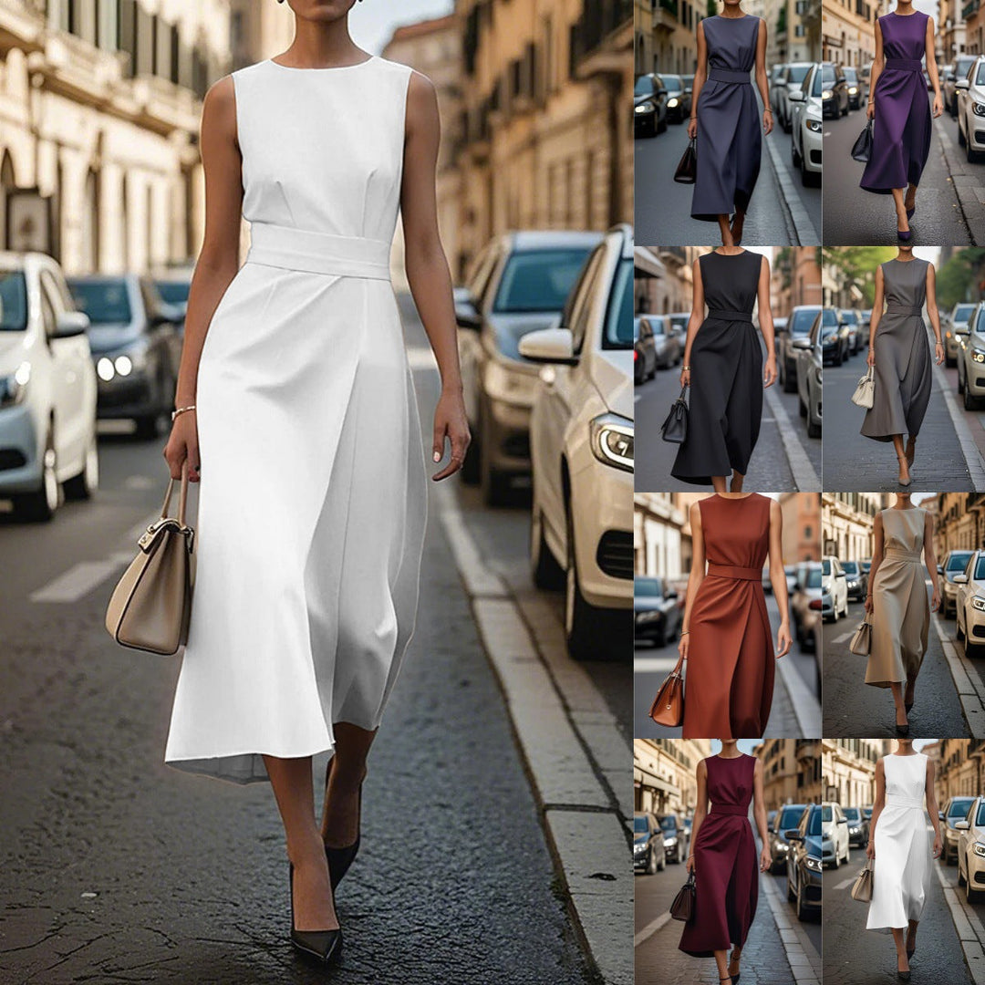 Damen Elegantes Maxikleid mit modernem Schnitt und feinen Plissée-Details