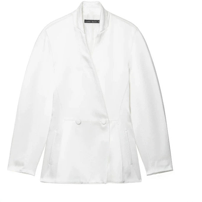 Damen Taillierte Blazerjacke mit asymmetrischer Knopfleiste und Rundhalsausschnitt Nord Taschen