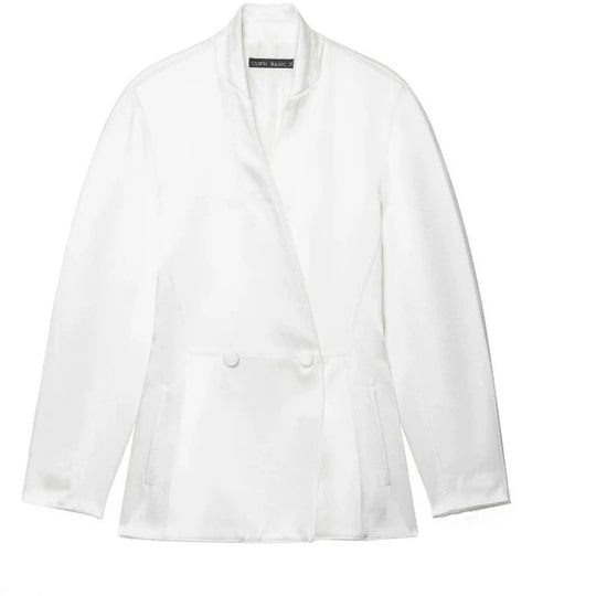Damen Taillierte Blazerjacke mit asymmetrischer Knopfleiste und Rundhalsausschnitt Nord Taschen