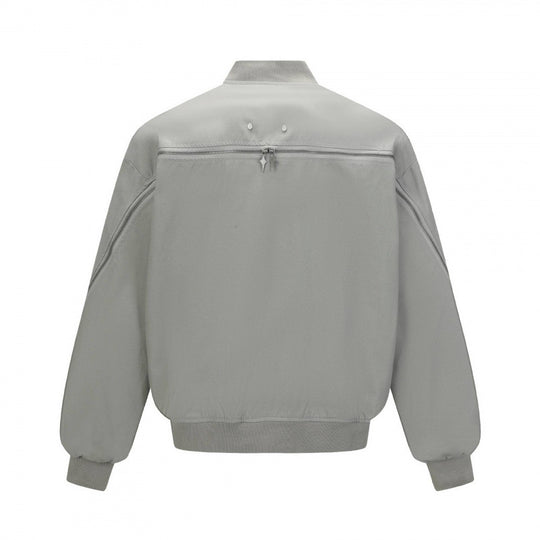 Unisex Boxy-Bomberjacke mit durchgehendem Reißverschluss, geripptem Saum und Brust‑Welttasche Nord Taschen