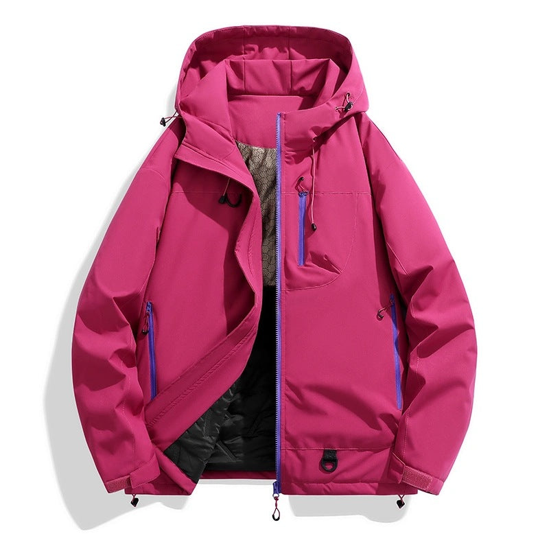 Damen Wasserdichte isolierte Softshell‑Thermojacke mit Kapuze und Multifunktionstaschen Nord Taschen