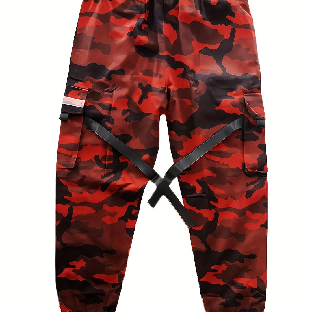 Herren Utility‑Cargo‑Jogginghose mit elastischem Bund, verstellbaren Beinriemen & Multifachtaschen Nord Taschen