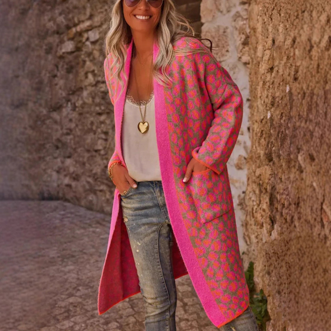 Damen modischer Cardigan mit auffälligem Muster
