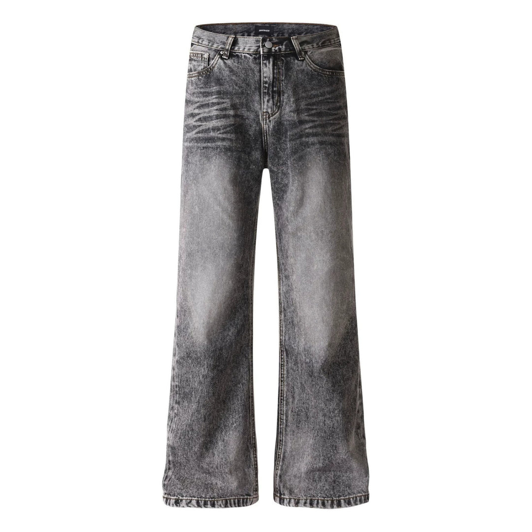 Damen weite Cropped-Jeans mit hoher Taille und Used-Effekt Nord Taschen