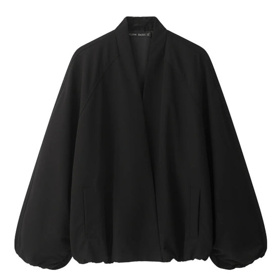 Damen Oversize‑Kimono‑Jacke mit voluminösen Ballonärmeln und elastischem Saum Nord Taschen