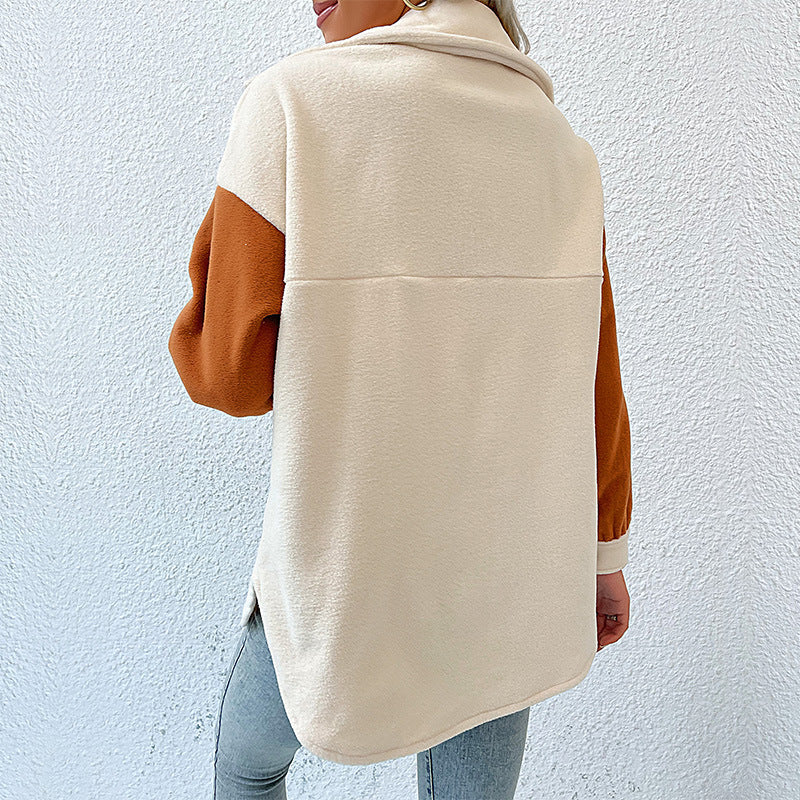 Damen Modische Fleecejacke mit Taschen und Knopfdetails Nord Taschen
