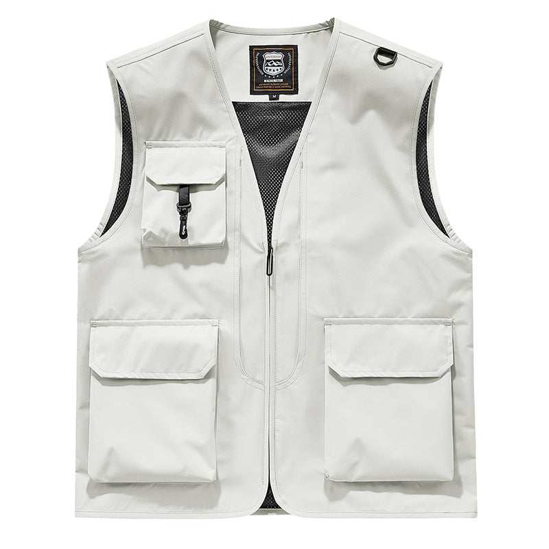 Herren Sichtbare Multifunktionale Utility-Weste mit Mesh‑Futter, Mehrfachtaschen und D‑Ring Nord Taschen