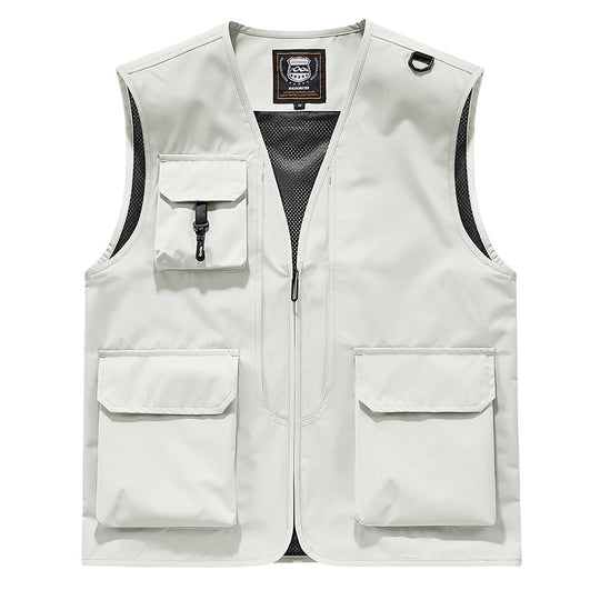 Herren Sichtbare Multifunktionale Utility-Weste mit Mesh‑Futter, Mehrfachtaschen und D‑Ring Nord Taschen