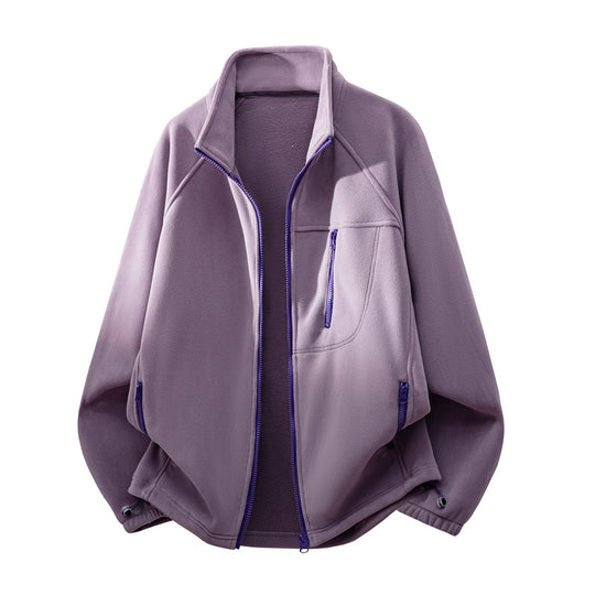 Unisex Leichte Fleecejacke mit Stehkragen, Raglanärmeln und multiplen Reißverschlusstaschen Nord Taschen