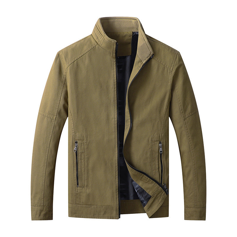 Herren Leichter Canvas-Fieldblouson mit Stehkragen und verdecktem Reißverschluss Nord Taschen