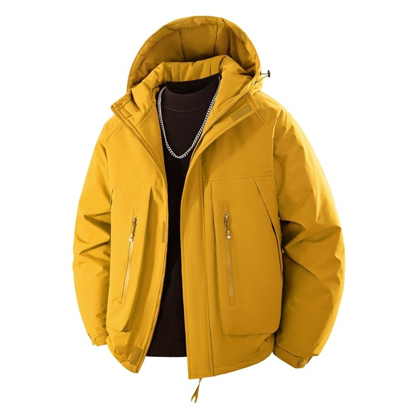 Herren Wattierte Kapuzen-Outdoorjacke mit wasserabweisender Membran und technischen Reißverschlusstaschen Nord Taschen
