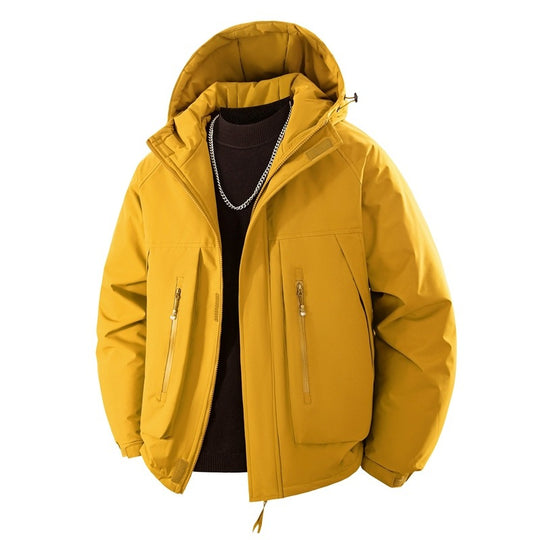 Herren Wattierte Kapuzen-Outdoorjacke mit wasserabweisender Membran und technischen Reißverschlusstaschen Nord Taschen