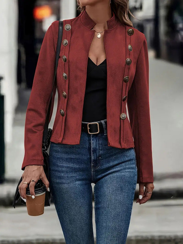 Damen romantischer Blazer mit einzigartigen Knopfdetaills