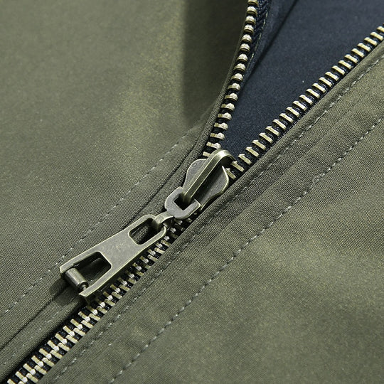 Herren Leichte Bomberjacke im urbanen Utility‑Look mit gestreiften Rippbündchen & Reißverschlusstaschen Nord Taschen