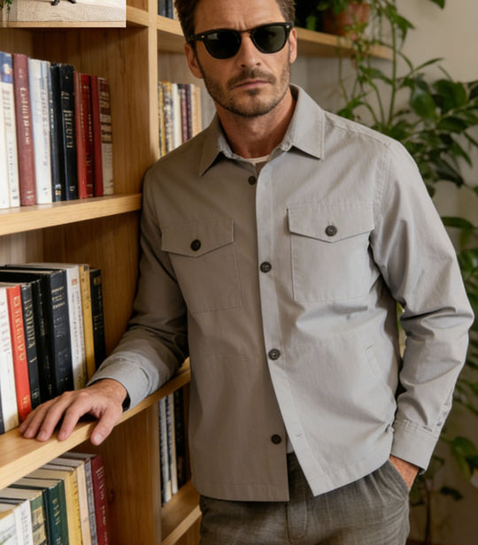 Herren Hemdjacke mit Pattentaschen und leichter Baumwollmischung Nord Taschen