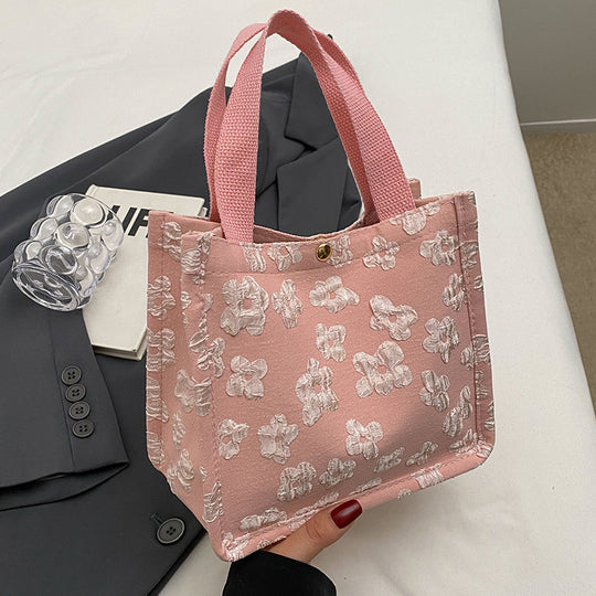 Damen Jute-Tragetasche mit floralen Applikationen Nord Taschen