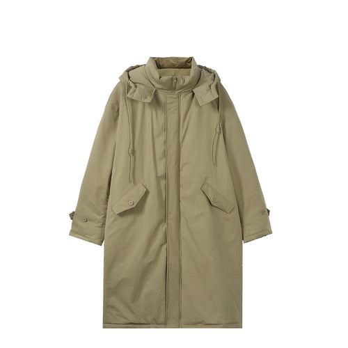 Damen Lange gefütterte Thermo-Parka im Oversize-Schnitt mit verdeckter Front Nord Taschen