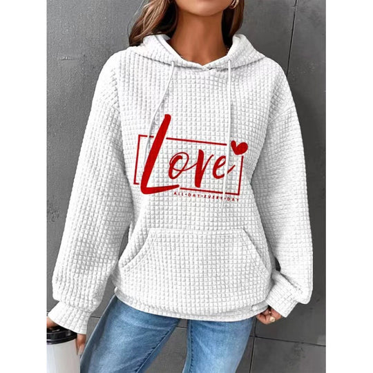 Damen Bequemer Kapuzenpullover mit Herzmotiv Nord Taschen
