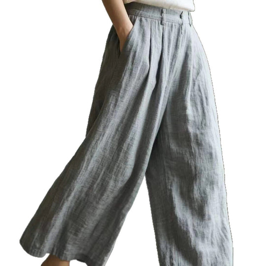 Damen Lockere Leinenhose Nord Taschen