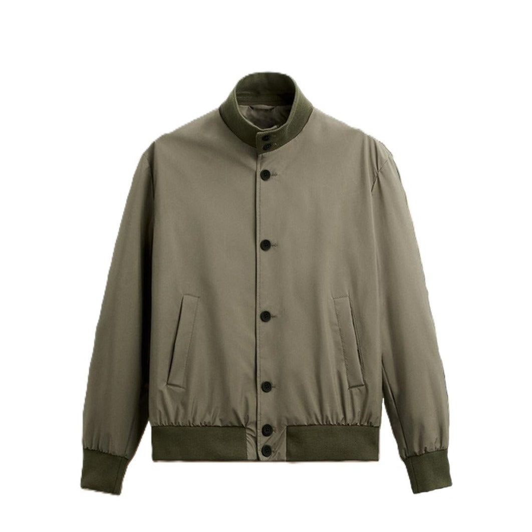 Herren Leichter Blouson mit Stehkragen, Knopfleiste und gerippten Bündchen Nord Taschen