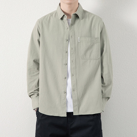 Herren Lässiges Utility-Overshirt aus Canvas mit Brusttasche und verstärkten Nähten Nord Taschen