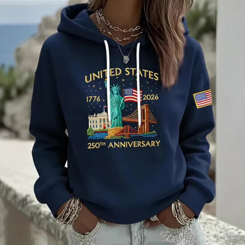 Damen Kreativer Kapuzenpullover mit einzigartigem Statuesque-Motiv Nord Taschen