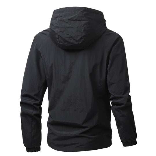 Herren Leichte Kapuzen-Übergangsjacke mit wind- und wasserabweisendem Funktionsmaterial Nord Taschen