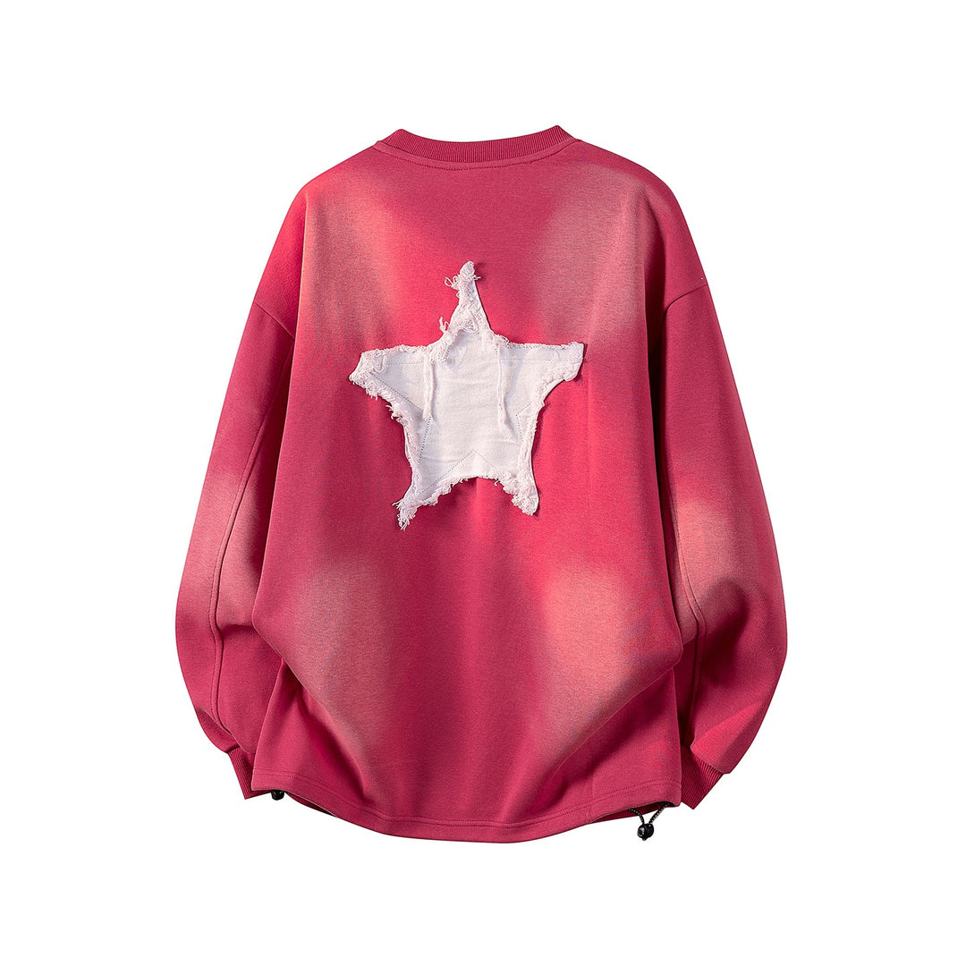 Damen Oversize-Sweatshirt mit gesticktem Schriftzug, abgerundetem Saum & überschnittener Schulter Nord Taschen