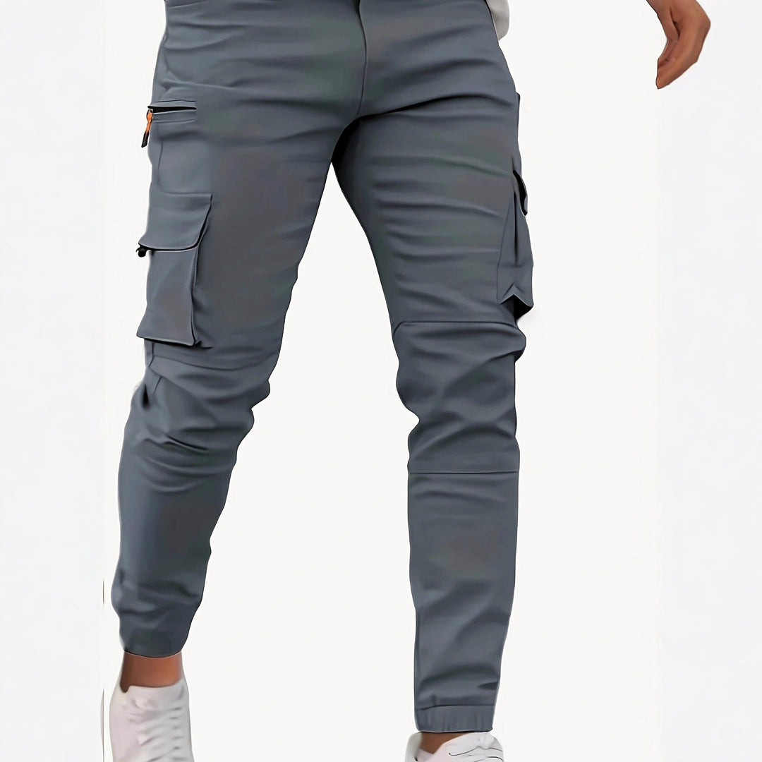 Herren Tapered Cargo-Jogginghose mit Reißverschluss- und Klappentaschen Nord Taschen