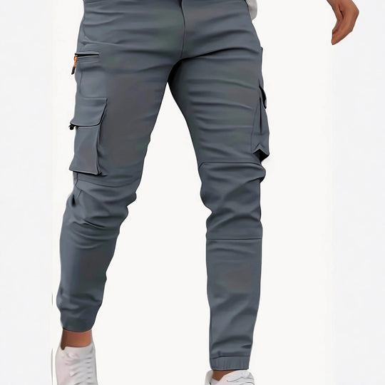 Herren Tapered Cargo-Jogginghose mit Reißverschluss- und Klappentaschen Nord Taschen