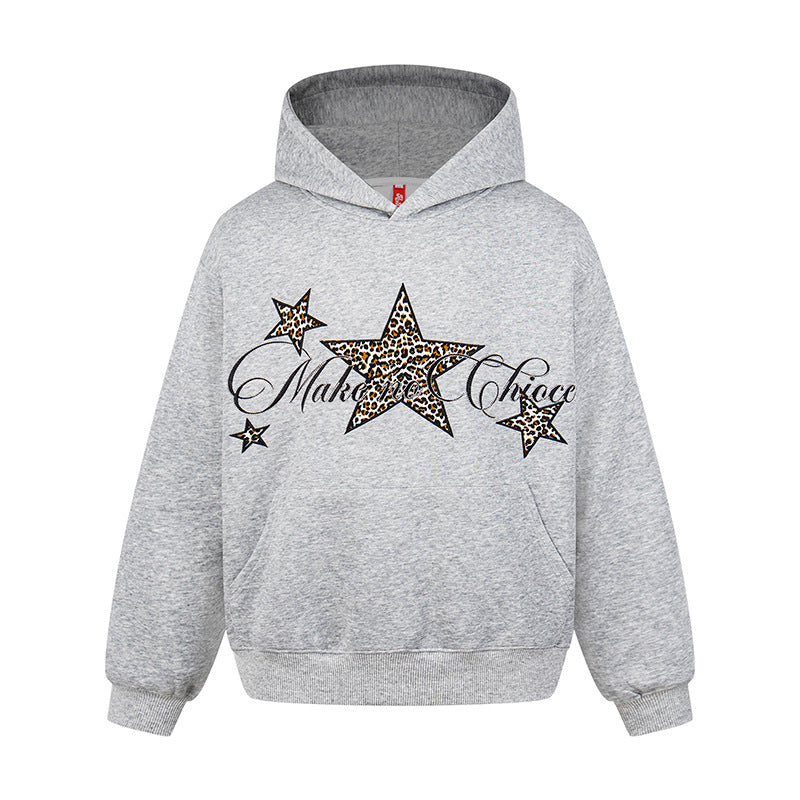 Damen Oversize Kapuzenpullover mit Kängurutasche und Leo‑Stern‑Print Nord Taschen