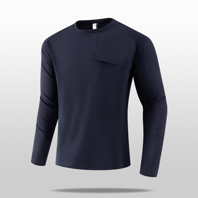 Herren Leichtes Langarm-T-Shirt mit praktischer Brusttasche Nord Taschen