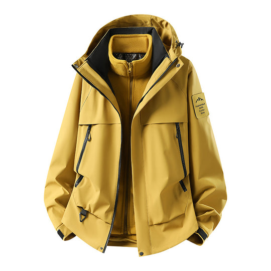 Herren modulare wasserdichte Outdoorjacke mit herausnehmbarer Fleece-Innenjacke, Kapuze und Reißverschlusstaschen Nord Taschen