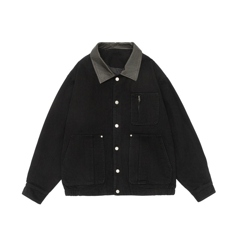 Herren Boxy-Canvas-Fieldblouson mit Druckknopfleiste und großen Utility‑Taschen Nord Taschen