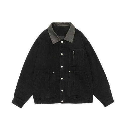 Herren Boxy-Canvas-Fieldblouson mit Druckknopfleiste und großen Utility‑Taschen Nord Taschen