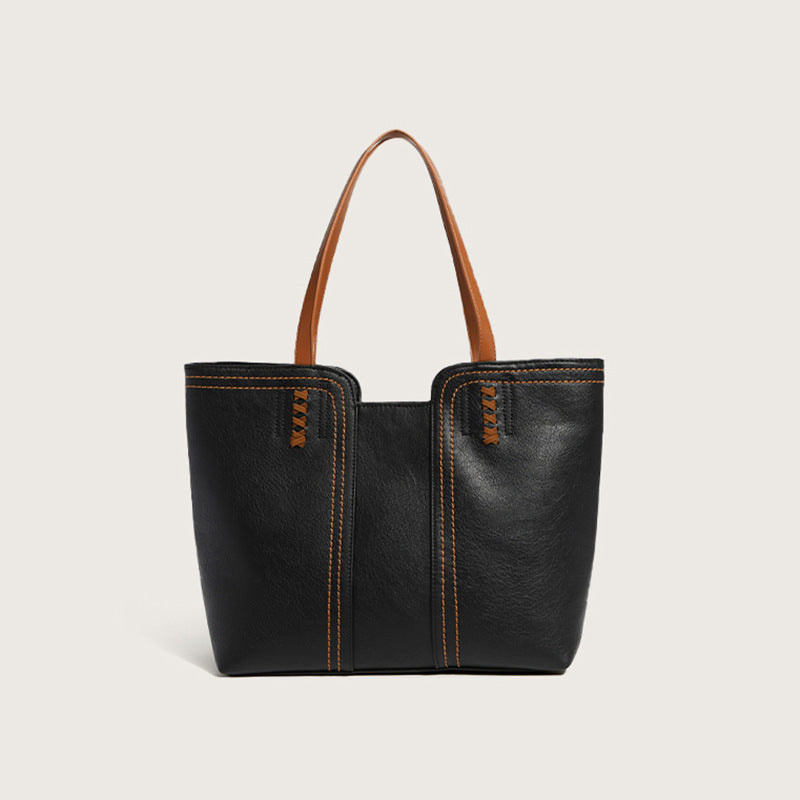 Damen Tote-Bag aus hochwertigem Kunstleder mit dekorativen Nähten Nord Taschen